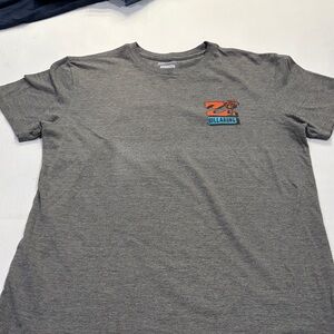 Billabong boys large Gray Short-Sleeve Tee with Orange & Turquoise Logo